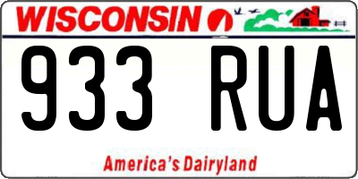 WI license plate 933RUA