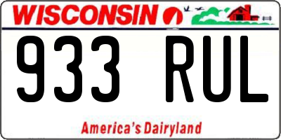 WI license plate 933RUL