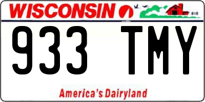 WI license plate 933TMY