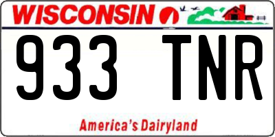 WI license plate 933TNR