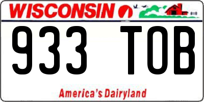 WI license plate 933TOB