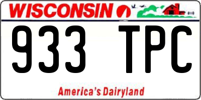 WI license plate 933TPC