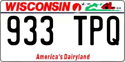 WI license plate 933TPQ