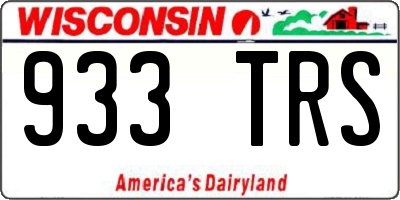 WI license plate 933TRS
