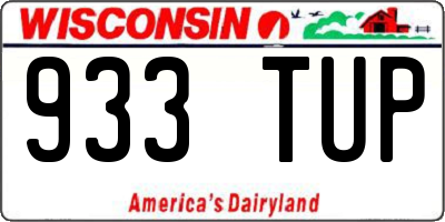 WI license plate 933TUP