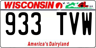 WI license plate 933TVW