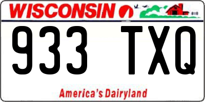WI license plate 933TXQ