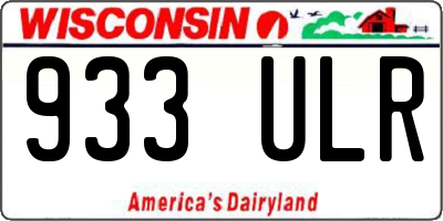 WI license plate 933ULR