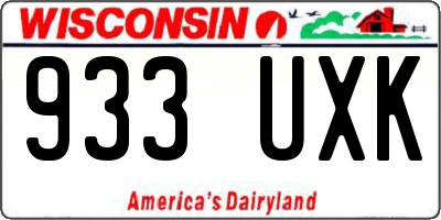 WI license plate 933UXK