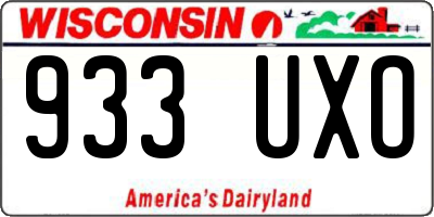 WI license plate 933UXO