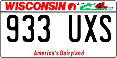 WI license plate 933UXS