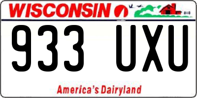 WI license plate 933UXU