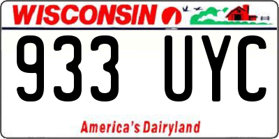 WI license plate 933UYC