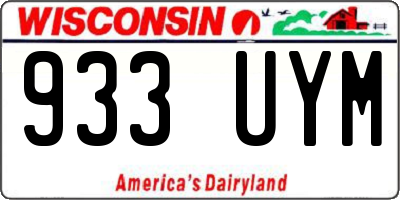 WI license plate 933UYM