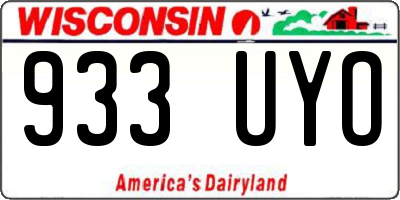 WI license plate 933UYO
