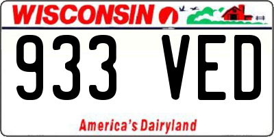 WI license plate 933VED