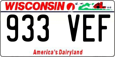 WI license plate 933VEF