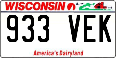 WI license plate 933VEK