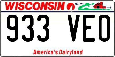 WI license plate 933VEO