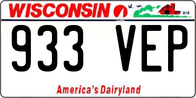 WI license plate 933VEP