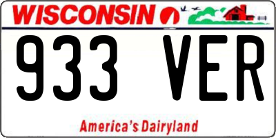 WI license plate 933VER