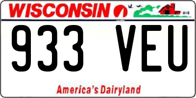 WI license plate 933VEU