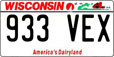 WI license plate 933VEX