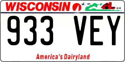 WI license plate 933VEY