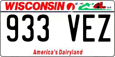 WI license plate 933VEZ