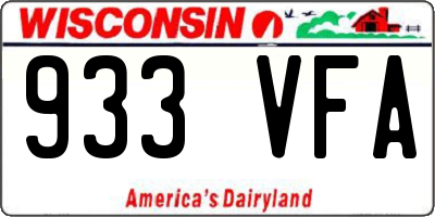 WI license plate 933VFA