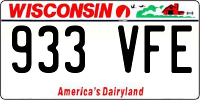WI license plate 933VFE