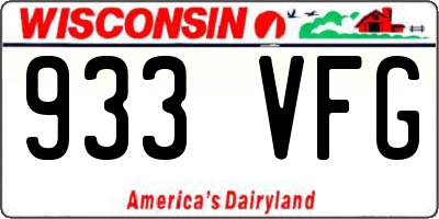 WI license plate 933VFG