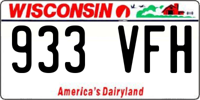 WI license plate 933VFH