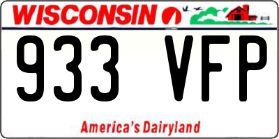 WI license plate 933VFP