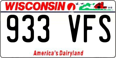 WI license plate 933VFS