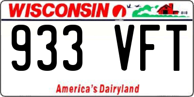 WI license plate 933VFT