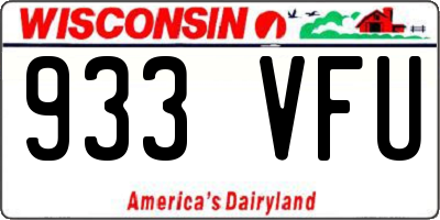 WI license plate 933VFU