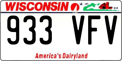 WI license plate 933VFV