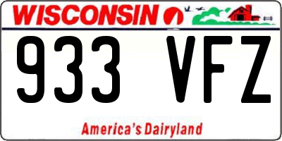 WI license plate 933VFZ
