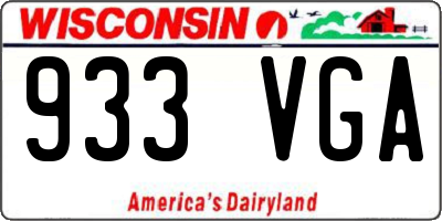 WI license plate 933VGA