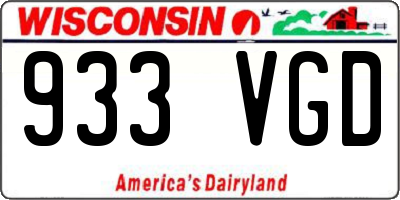 WI license plate 933VGD