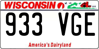 WI license plate 933VGE