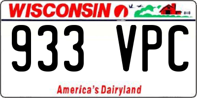 WI license plate 933VPC