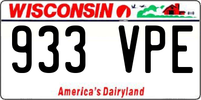 WI license plate 933VPE