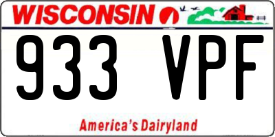 WI license plate 933VPF