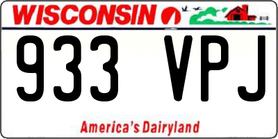 WI license plate 933VPJ