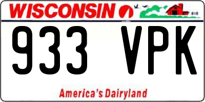 WI license plate 933VPK