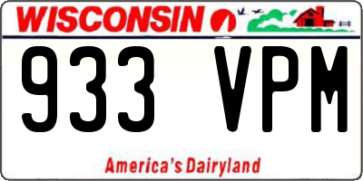 WI license plate 933VPM