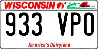 WI license plate 933VPO