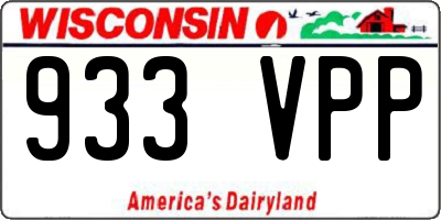 WI license plate 933VPP